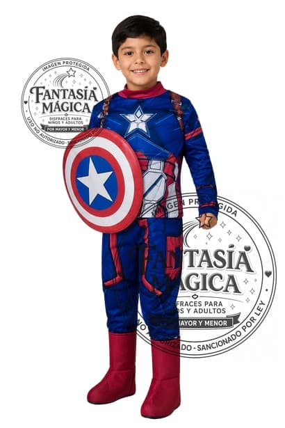 Disfraz de Capitán América Sublimado