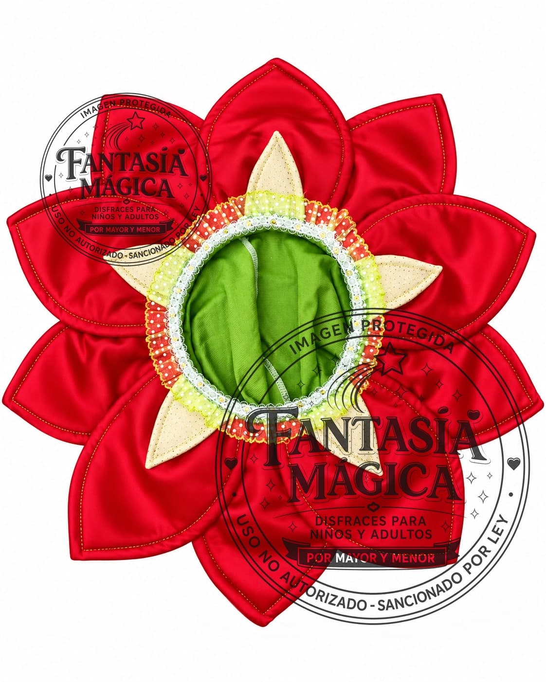 Disfraz de Cabeza Flor Rojo