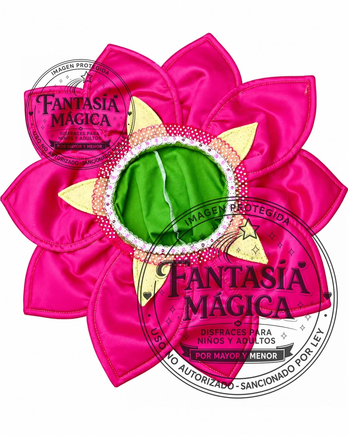 Disfraz de Cabeza Flor Fucsia