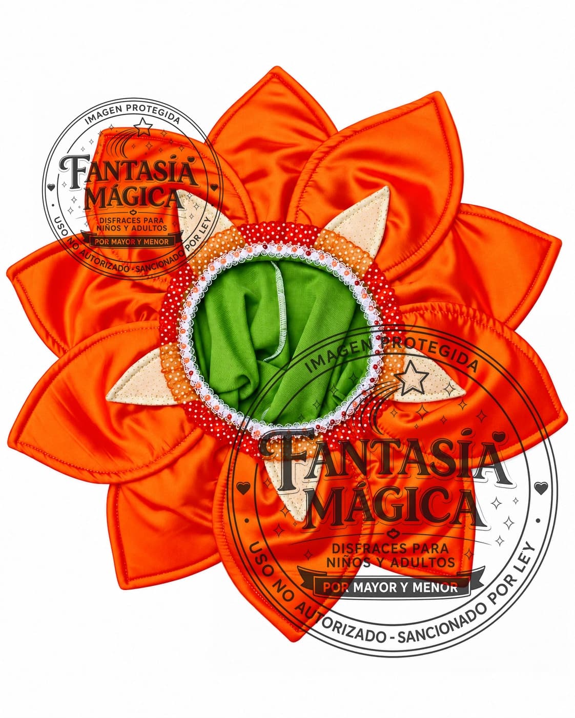 Disfraz de Cabeza Flor Anaranjado