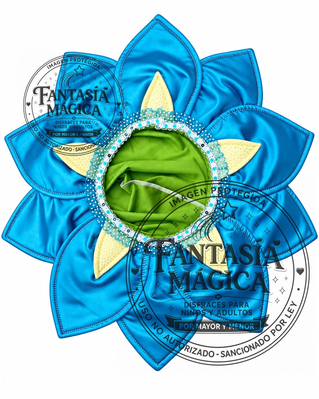 Disfraz de Cabeza Flor Celeste